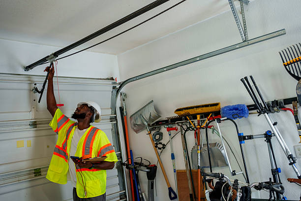 Professional Garage Door Panel Replacement technician working in Bellport, NY